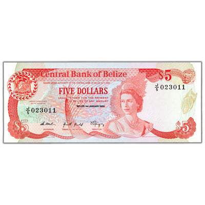 Belize 1989 $5 Five Dollars Note P #47b - Uncirculated