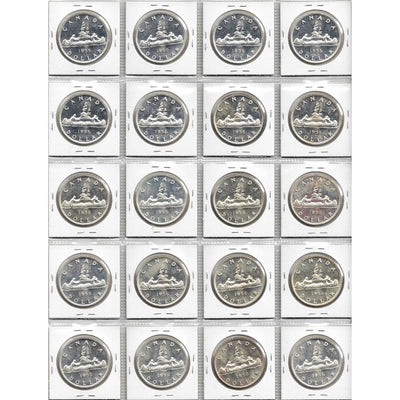 SOLD Lot of 20 Canada 1956 $1 Silver Dollar Coins MS-60/62 - Retail $1260