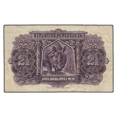 Angola Portuguese 1948 2 1/2 Angolares Note P #71