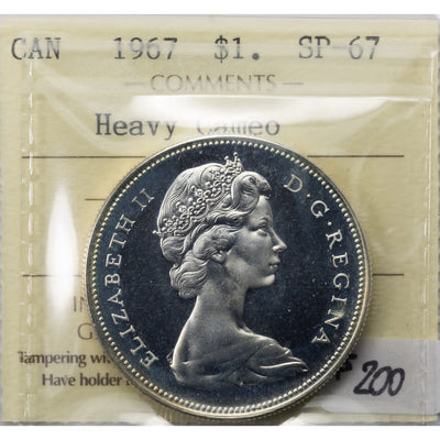 SOLD Canada 1967 $1 Silver Dollar Coin - ICCS SP-67 Heavy Cameo
