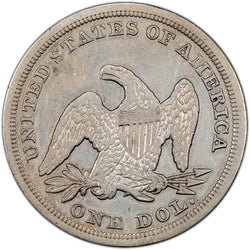 United States 1846 $1 Seated Dollar Silver Coin - VF/EF  (lightly cleaned)