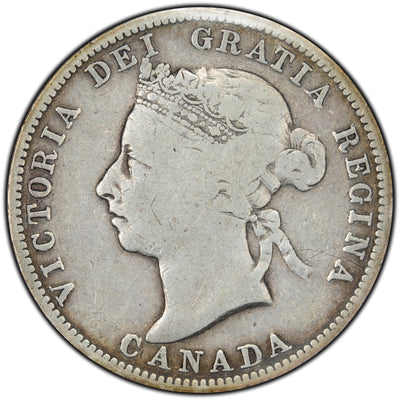 SOLD Canada 1893 25 Cents Quarter Silver Coin - Key Date - ICCS VG-8