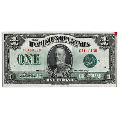 $1 1923 Dominion of Canada Note Green Seal Series C DC-25j - VF+ (marker)
