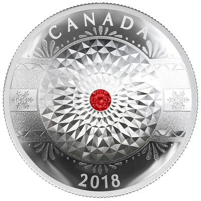 Canada 2018 $25 Classic Holiday Ornament with Swarovski Crystal .9999 Fine Silver Coin