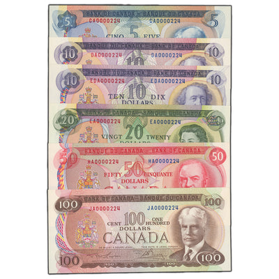 SOLD Canada & United States Low Serial #224 Matching Banknote Set of 17