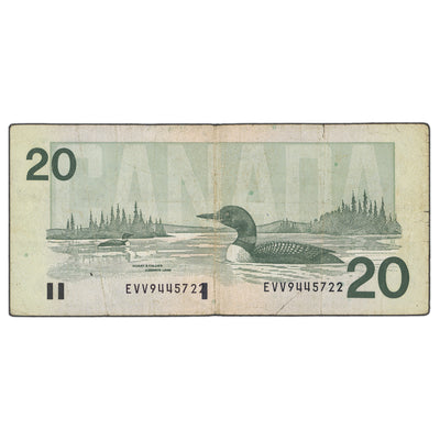 SOLD $20 1991 Bank of Canada Note - Misaligned Serial Error