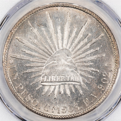 SOLD Mexico 1903-Cn FV One Peso Silver Coin KM #409 - PCGS MS-62