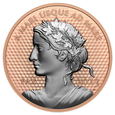 Canada 2023 $50 Rose Gold Plated Peace Dollar .9999 Fine Silver Coin