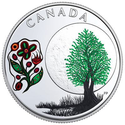Canada 2018 $3 13 Teachings from Grandmother Moon: Thimbleberry Moon .9999 Fine Silver Coin
