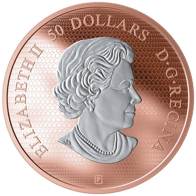 Canada 2019 $50 Maple Leaves In Motion .9999 Fine Silver Coin