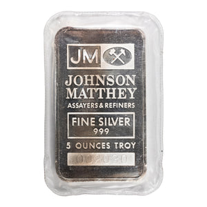 SOLD Johnson Matthey JM TD Bank 5oz .999 Fine Silver Bar - Sealed