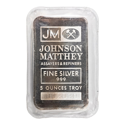 SOLD Johnson Matthey JM TD Bank 5oz .999 Fine Silver Bar - Sealed