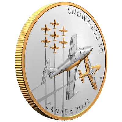 Canada 2021 $50 The Snowbirds: A Canadian Legacy .9999 Fine Silver Coin (impaired)