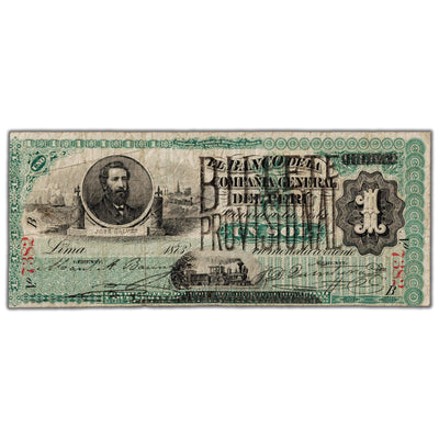SOLD Peru 1881 1 One Real de Inca Note P #11 - Fine