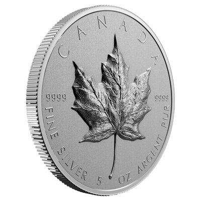 Canada 2022 $50 Ultra High Relief 5oz Silver Maple Leaf .9999 Fine Silver Coin