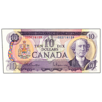 $10 1971 Bank of Canada Note Beattie-Rasminsky DB Prefix BC-49a - Offcut AU