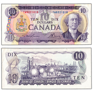 SOLD $10 1971 Bank of Canada Note Lawson-Bouey TW Prefix BC-49c - AU