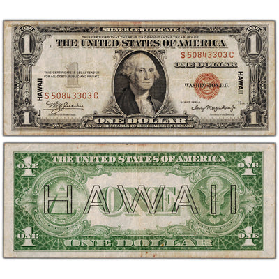 United States 1935 $1 Hawaii Silver Certificate Note - Circulated