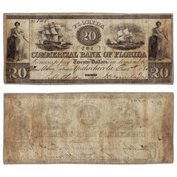 United States 1835 $20 Commercial Bank of Florida Note - Circulated