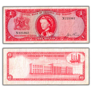 SOLD Trinidad & Tobago 1964 $1 One Dollar Note P #26a - VF