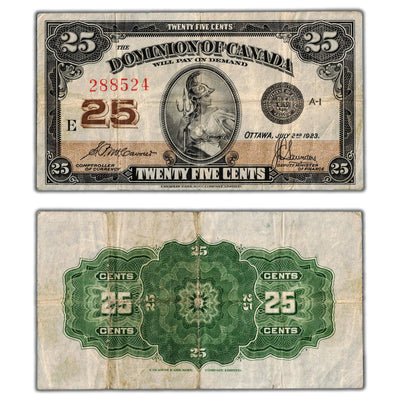 25 Cents 1923 Dominion of Canada Shinplaster Note DC-24c - VF