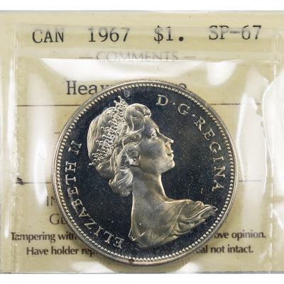 SOLD Canada 1967 $1 Silver Dollar Coin - ICCS Specimen SP-67 Heavy Cameo