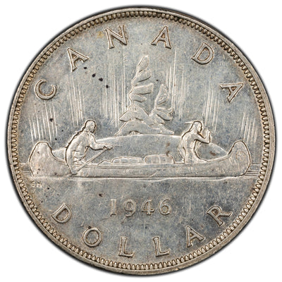 SOLD Canada 1946 $1 Silver Dollar Coin - EF/AU
