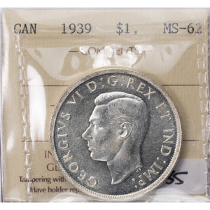 SOLD Canada 1939 $1 Silver Dollar Coin - ICCS MS-62
