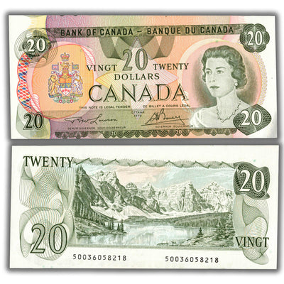 SOLD $20 1979 Bank of Canada Note Lawson-Bouey BC-54a - Cut Out of Register Error