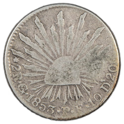 Mexico 1853 Go PF 2 Reales Silver Coin