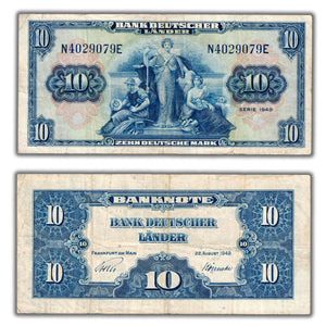 SOLD Germany Federal Republic 1949 10 Mark Note P #16a
