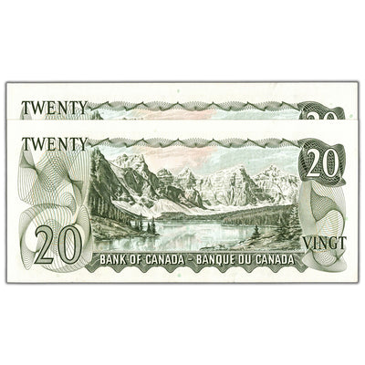 $20 1969 Bank of Canada Note Lawson-Bouey WP Prefix BC-50b - Uncirculated