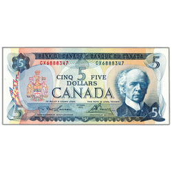 SOLD $5 1972 Bank of Canada Note Lawson-Bouey CX Prefix BC-48b - Ch UNC