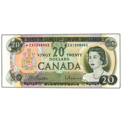 $20 1969 Bank of Canada Note *EA Replacement Prefix BC-50aA - EF/AU
