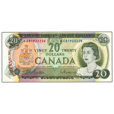 $20 1969 Bank of Canada Note *EB Replacement Prefix BC-50aA - VF/EF (writing)