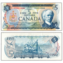 SOLD $5 1972 Bank of Canada Note Lawson-Bouey CS Prefix BC-48b - AU+