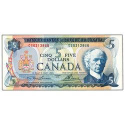 SOLD $5 1972 Bank of Canada Note Lawson-Bouey CS Prefix BC-48b - AU+