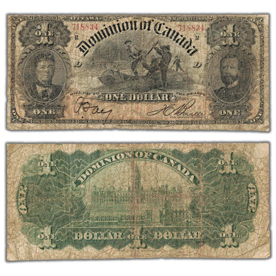 SOLD $1 1898 Dominion of Canada Note Outward ONE's Series R DC-13c