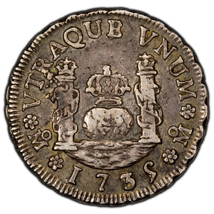 SOLD Mexico 1735 Mo One Real Silver Coin