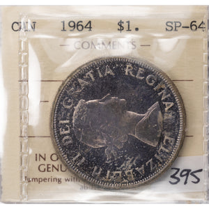 SOLD Canada 1964 $1 Silver Dollar Coin - ICCS Specimen SP-64