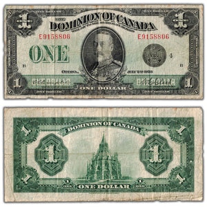 SOLD $1 1923 Dominion of Canada Note Campbell-Clark Black Seal Series E DC-25o