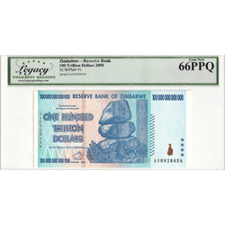 SOLD Zimbabwe 2008 100 Trillion Dollars Note P #91 - Legacy Gem UNC-66 PPQ