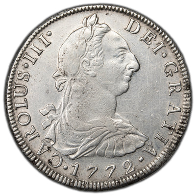 SOLD Mexico 1772 Mo-FM 8 Reales Silver Coin KM #106.1 - Cleaned