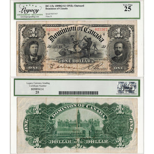SOLD $1 1898 Dominion of Canada Note ONE's Outward Series Q DC-13c - Legacy VF-25