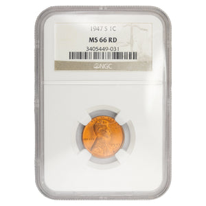 SOLD United States 1947-S Lincoln Wheat Cent - NGC MS-66 RD