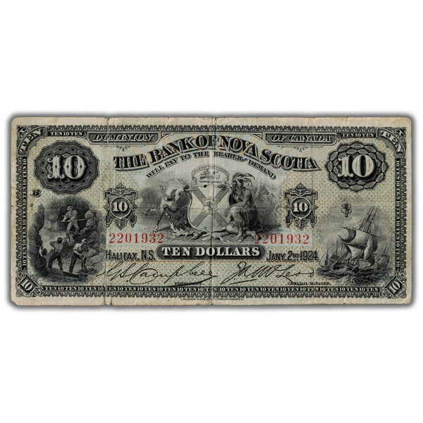 SOLD $10 1924 Bank of Nova Scotia Canada Chartered Note CH #550-18-18 ...
