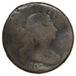 SOLD United States 1807 1 Cent Draped Bust - Damaged Filler
