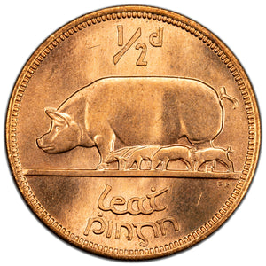 SOLD Ireland 1943 1/2 Half Penny Coin - BU