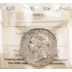 SOLD Canada 1900 50 Cents Half Dollar Silver Coin - ICCS EF-40