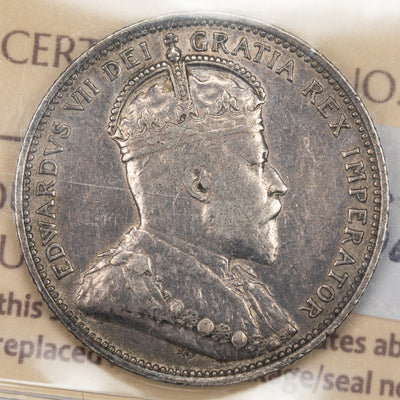 Canada 1902 25 Cents Quarter Silver Coin - ICCS VF-30